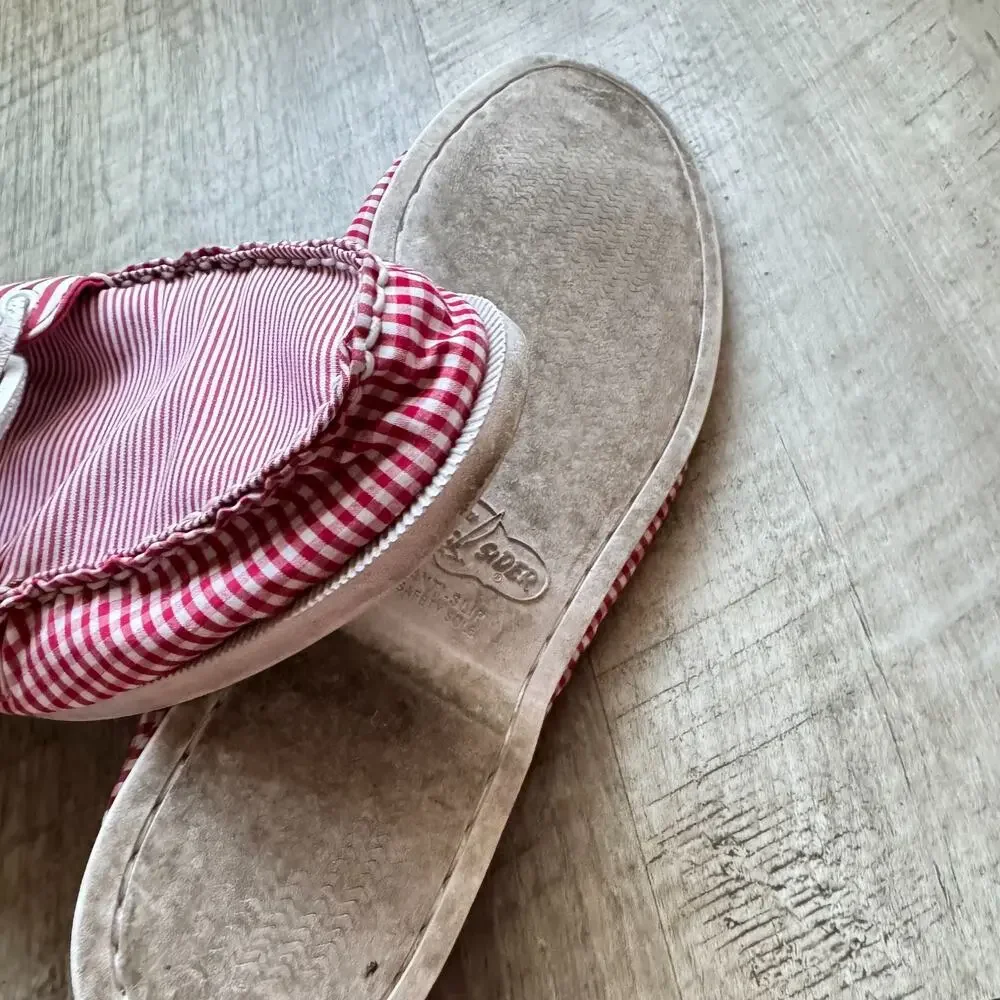 Sperry Top-Sider 3 Eye Leeward Casual Boat Shoes Red Gingham Mens Size11.5